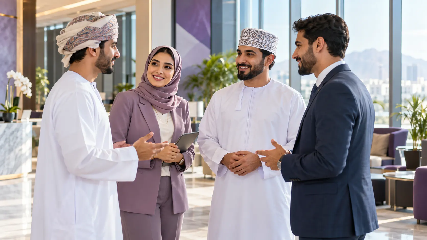 CFME advisors meeting clients in a Muscat office